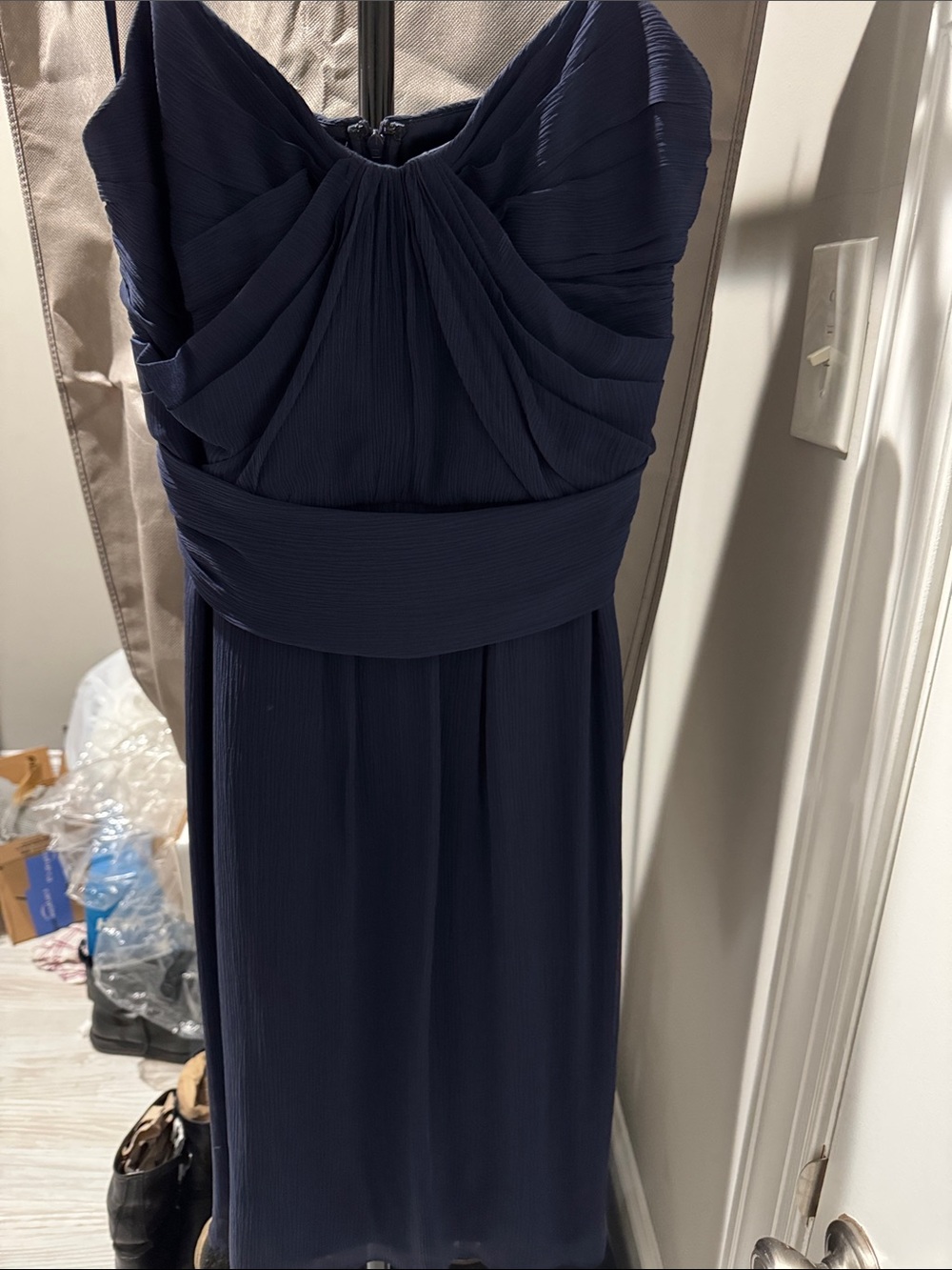 Ann Taylor Navy Pleated Dress